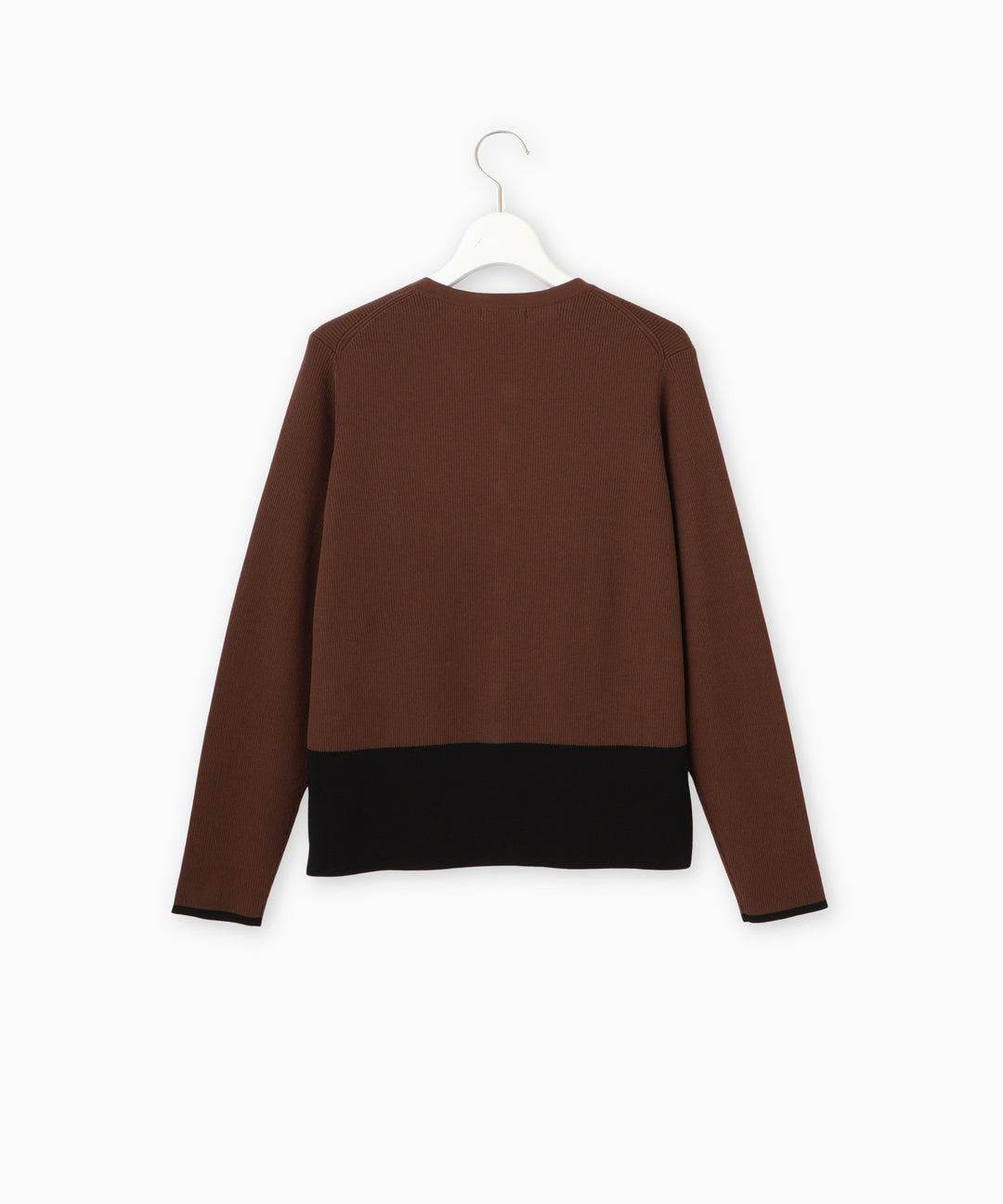 配色クルーネックカーディガン