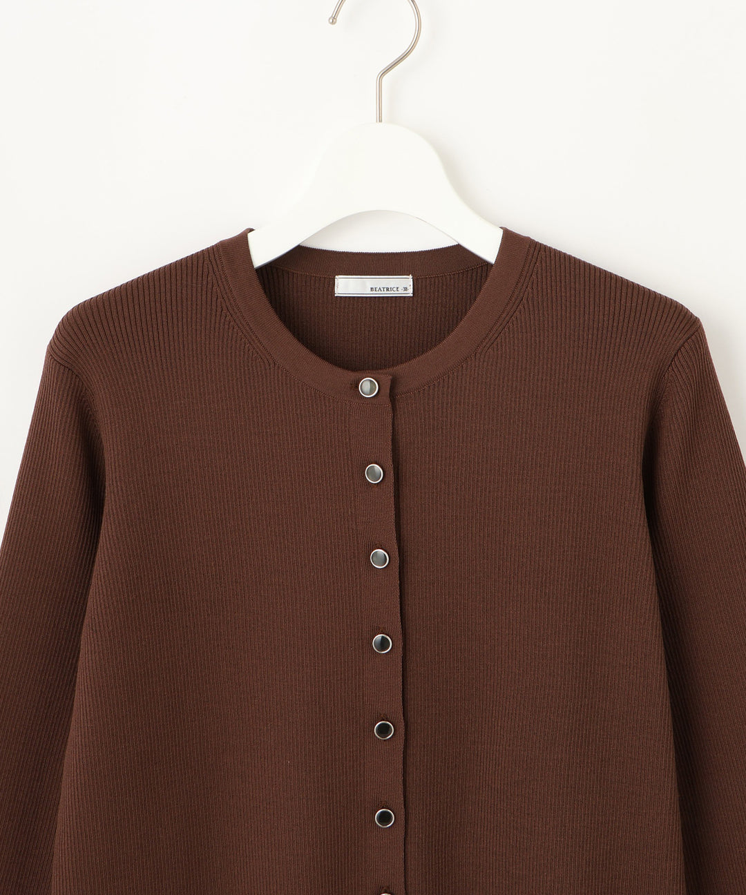 配色クルーネックカーディガン