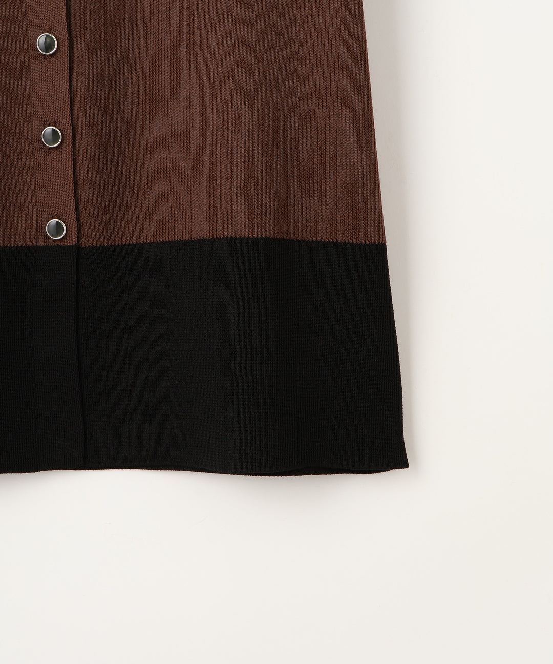 配色クルーネックカーディガン