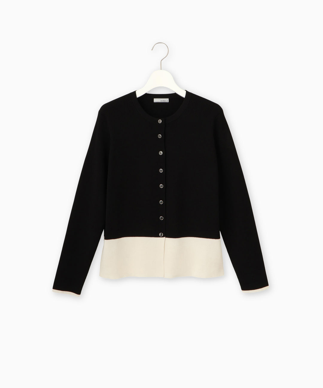 配色クルーネックカーディガン