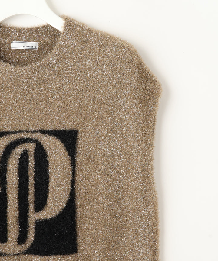 インターシャジャガードニットベスト