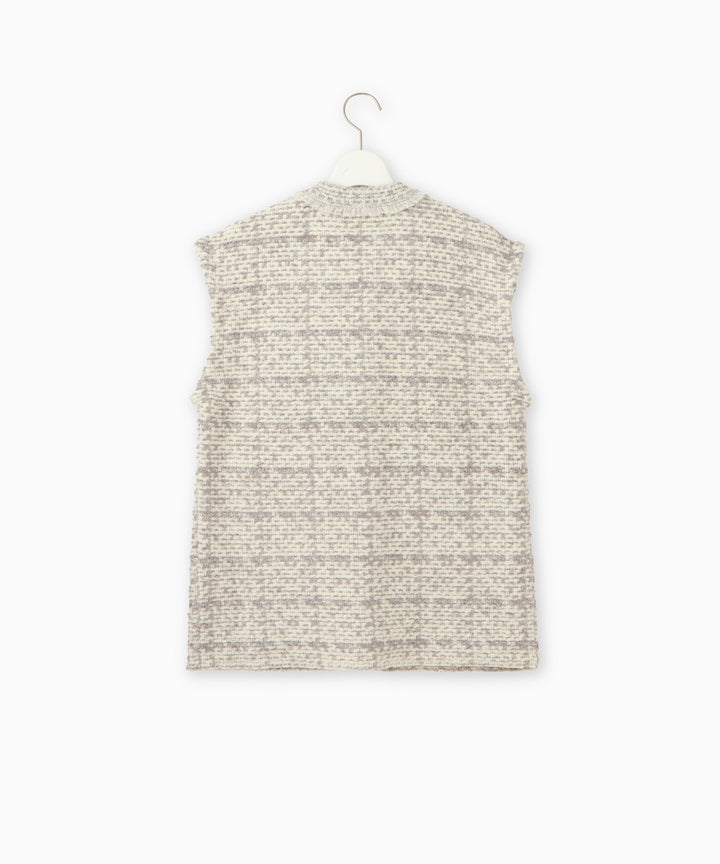 5Gツイードニットジレ