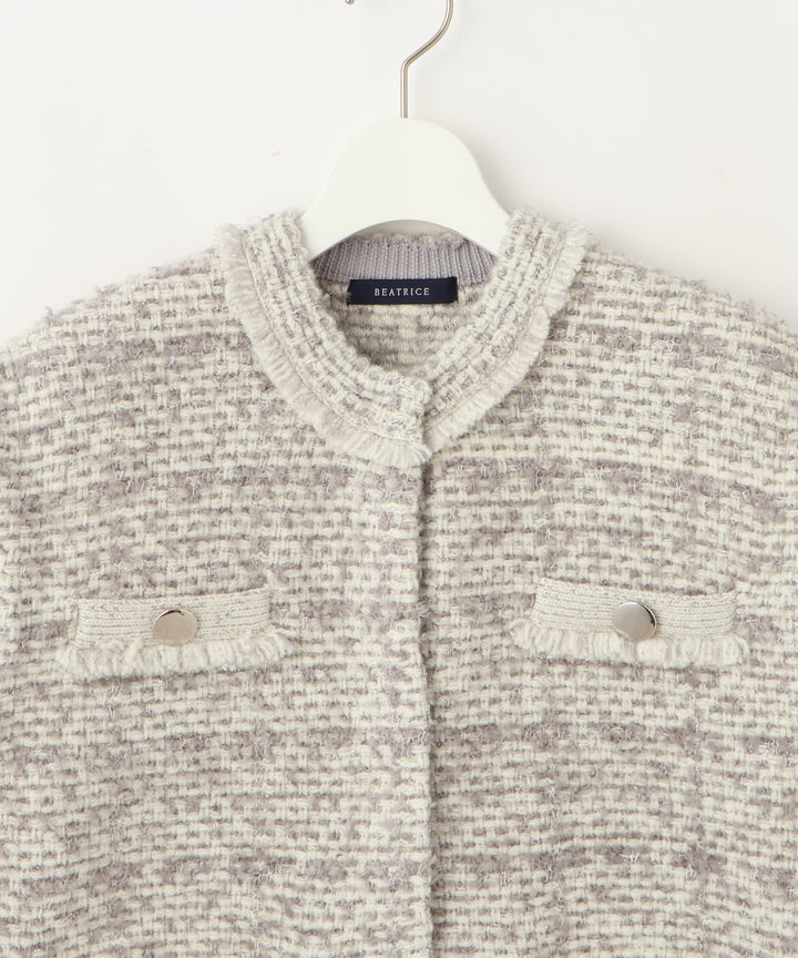 5Gツイードニットジレ