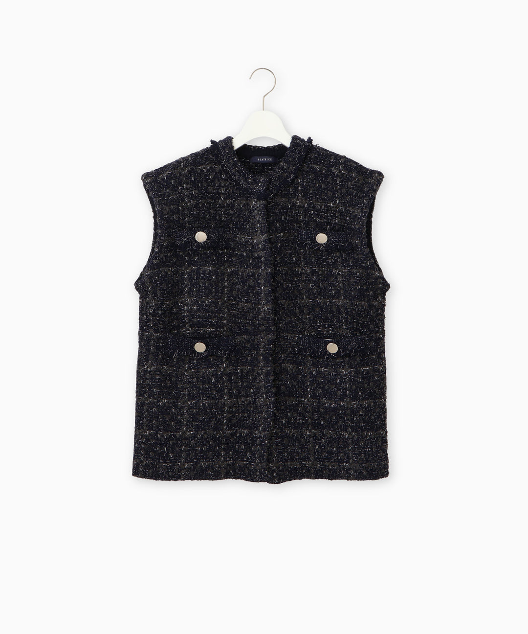 5Gツイードニットジレ