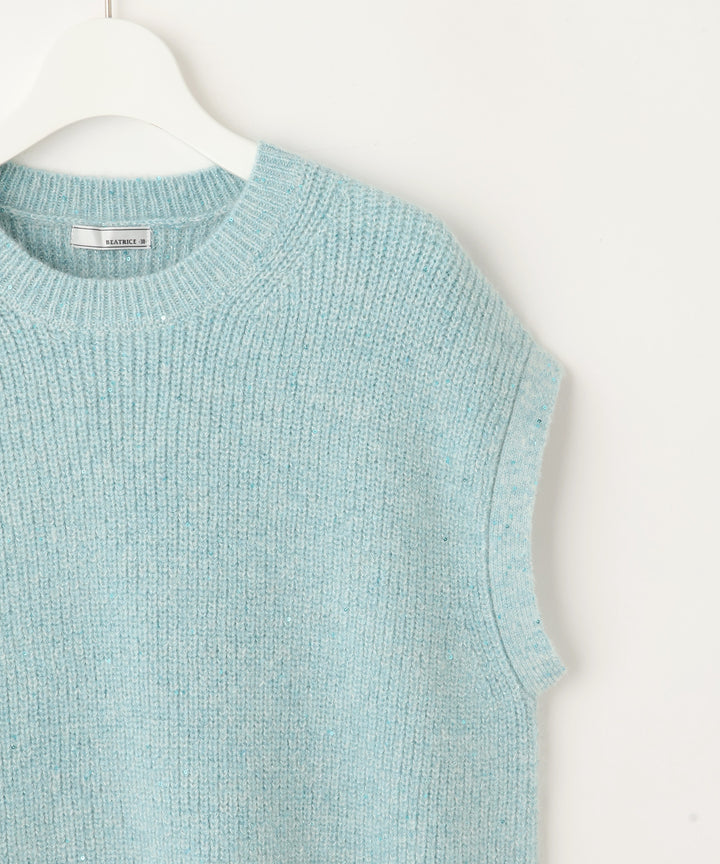 5Gスパンコールモヘヤニットベスト