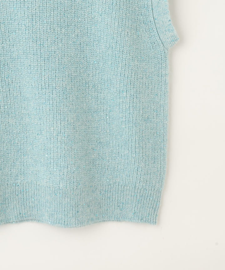 5Gスパンコールモヘヤニットベスト