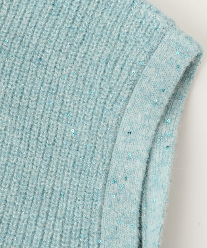 5Gスパンコールモヘヤニットベスト