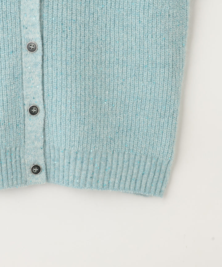 モヘヤスパンコールニットカーディガン