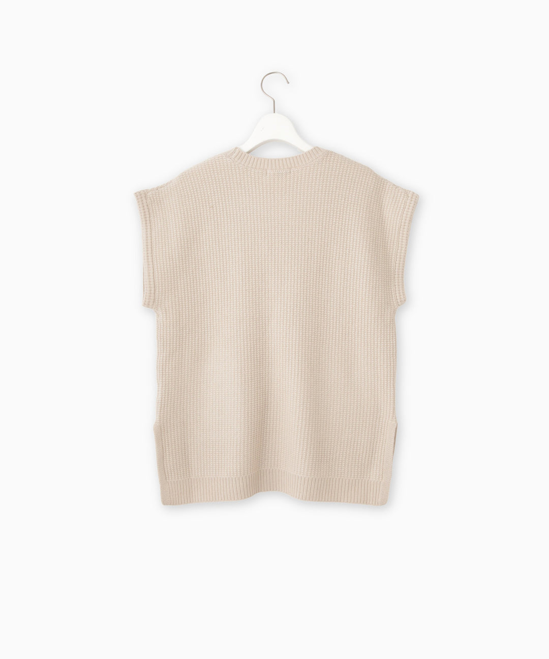 ワッフル風地柄ニットベスト