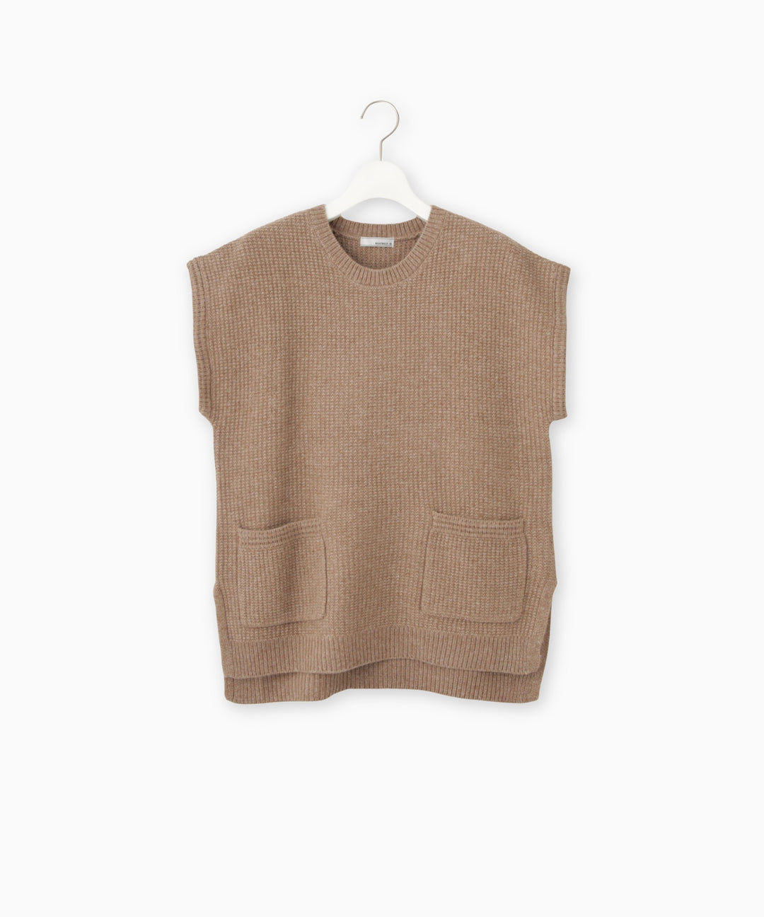 ワッフル風地柄ニットベスト