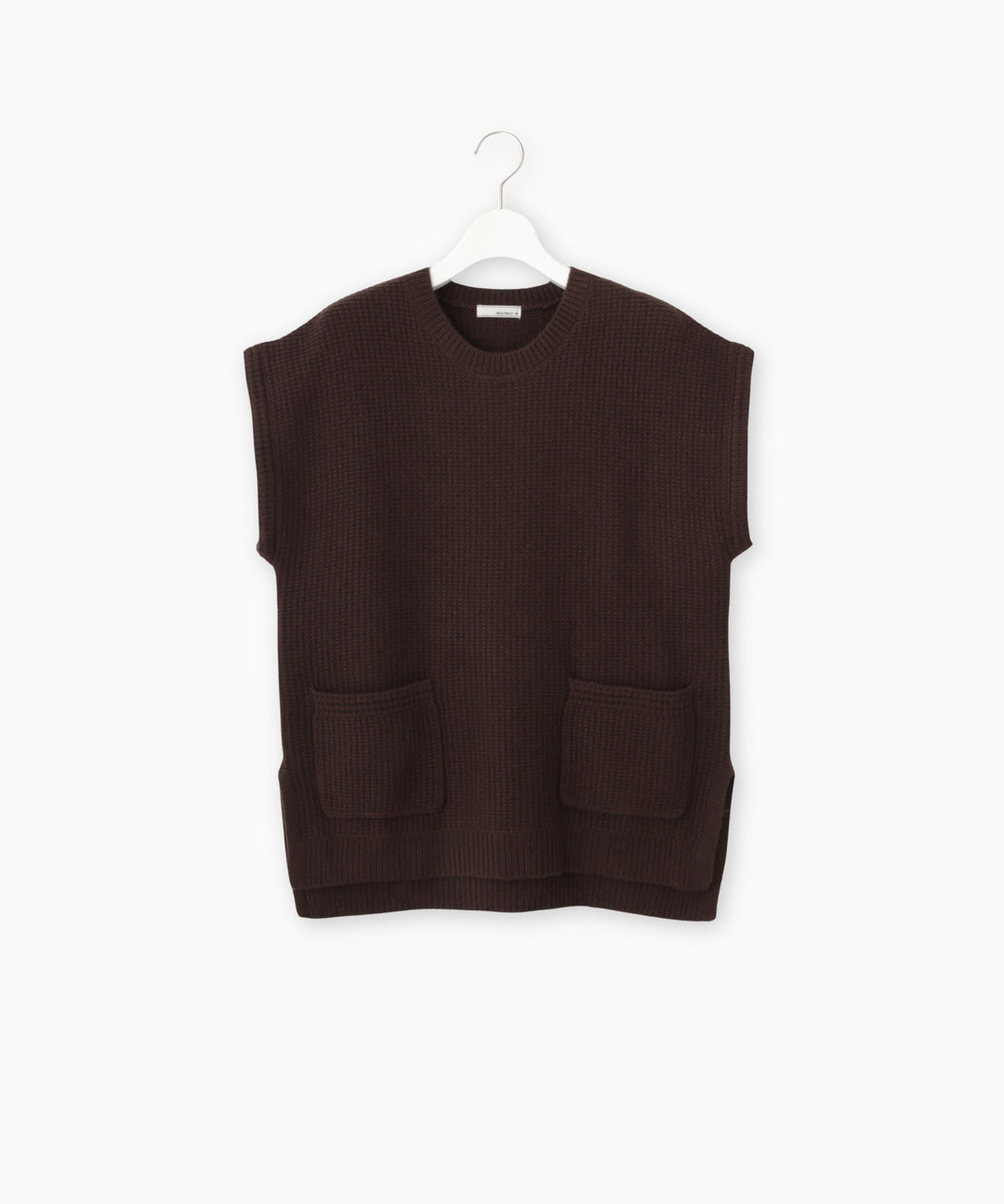 ワッフル風地柄ニットベスト