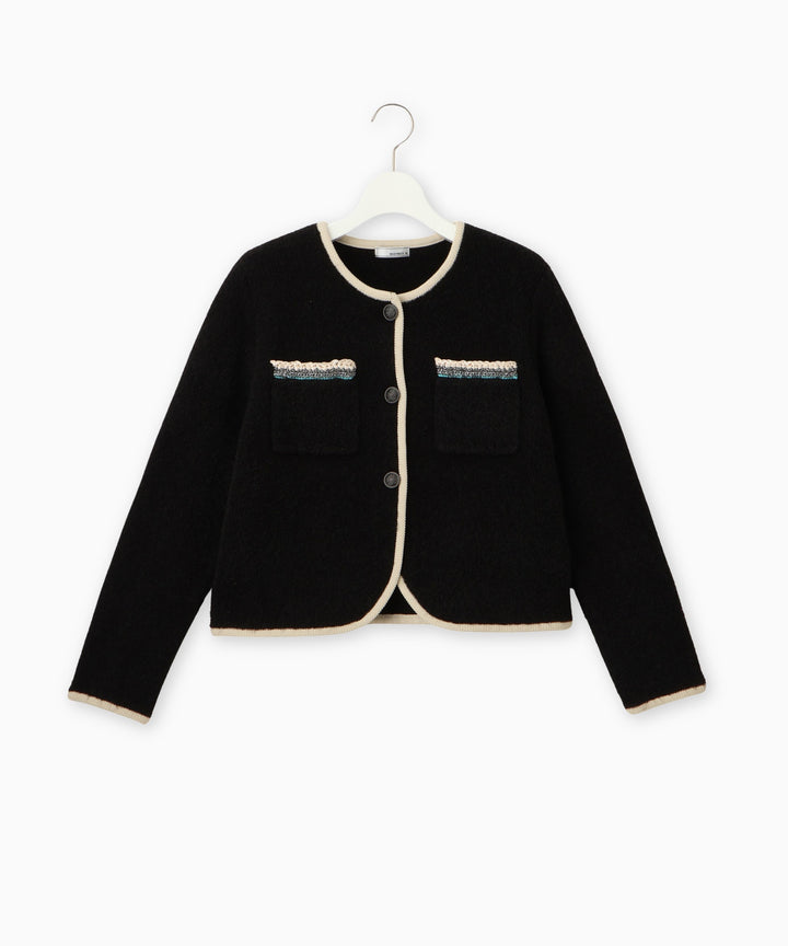 ループツィードニットジャケット