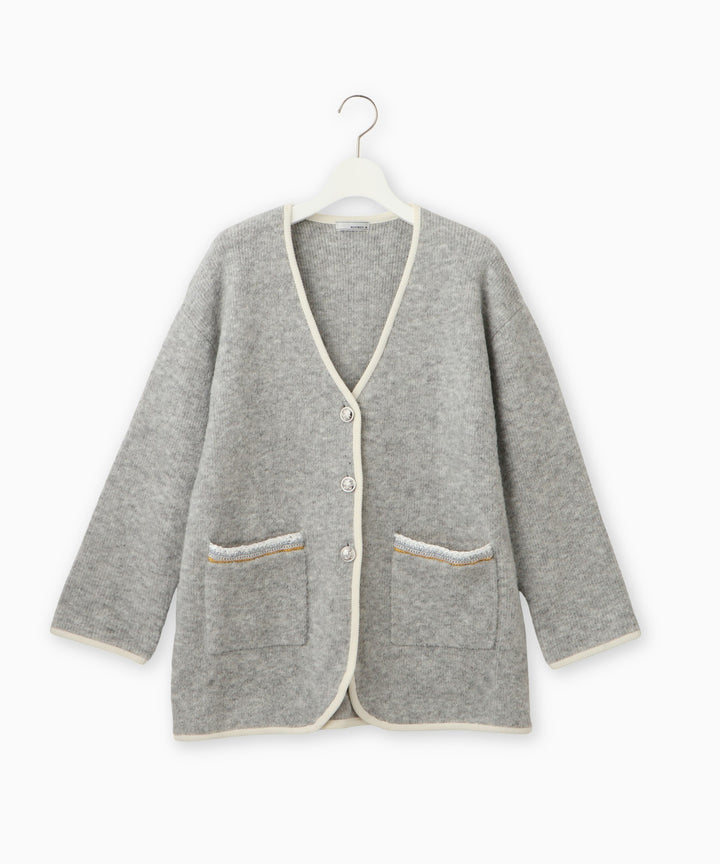 ループツィードニットコーディガン