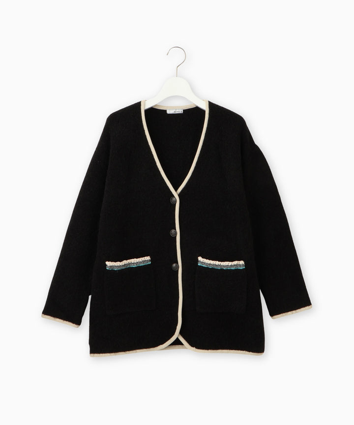 ループツィードニットコーディガン