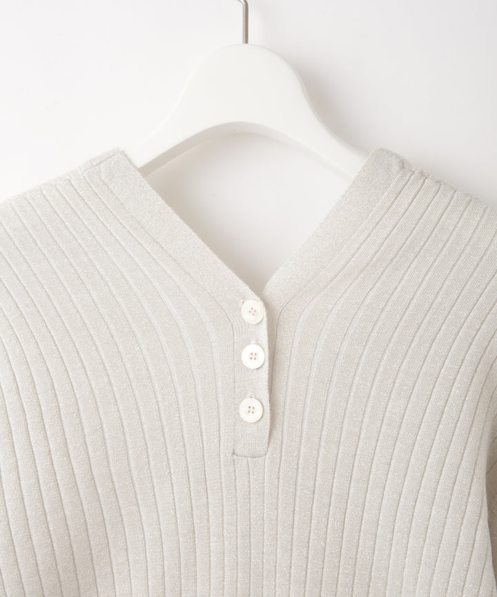 2WAYラメツイードVネックカーディガン