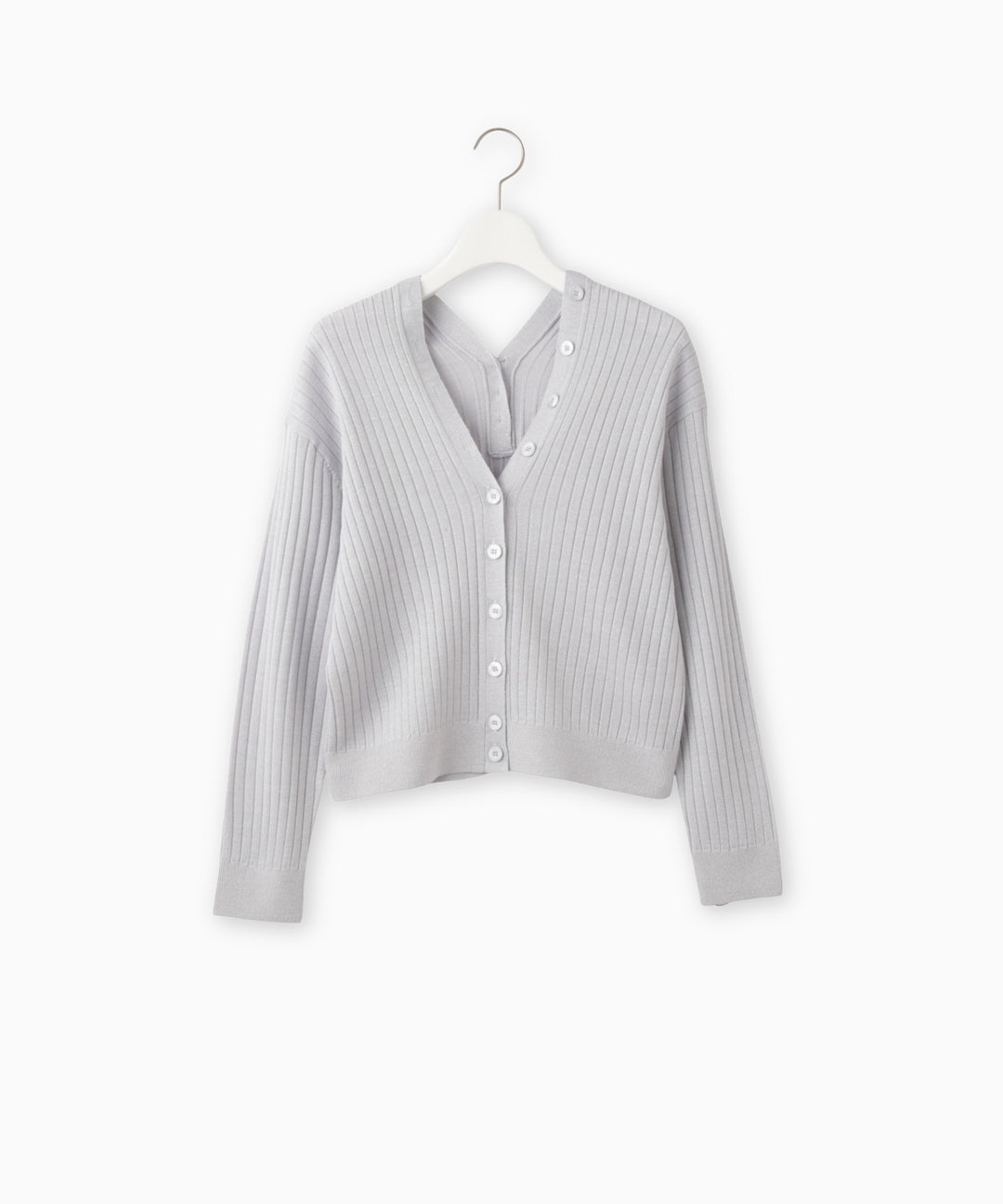 2WAYラメツイードVネックカーディガン