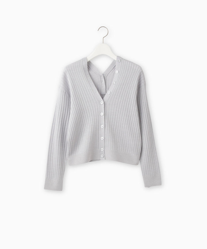 2WAYラメツイードVネックカーディガン