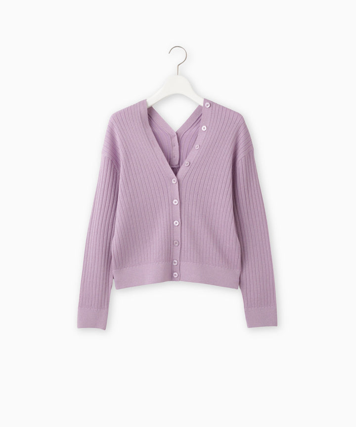 2WAYラメツイードVネックカーディガン