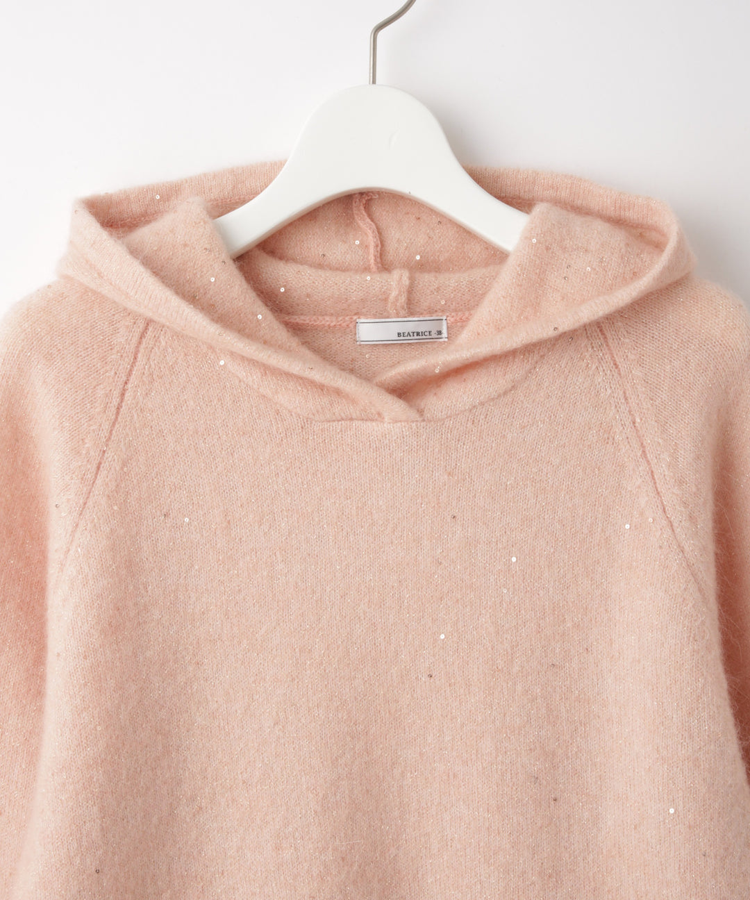 スパンコールモヘヤフード付きパーカー