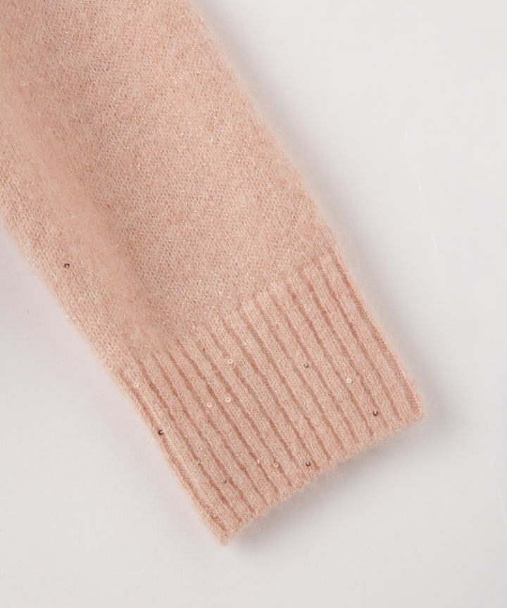 スパンコールモヘヤフード付きパーカー