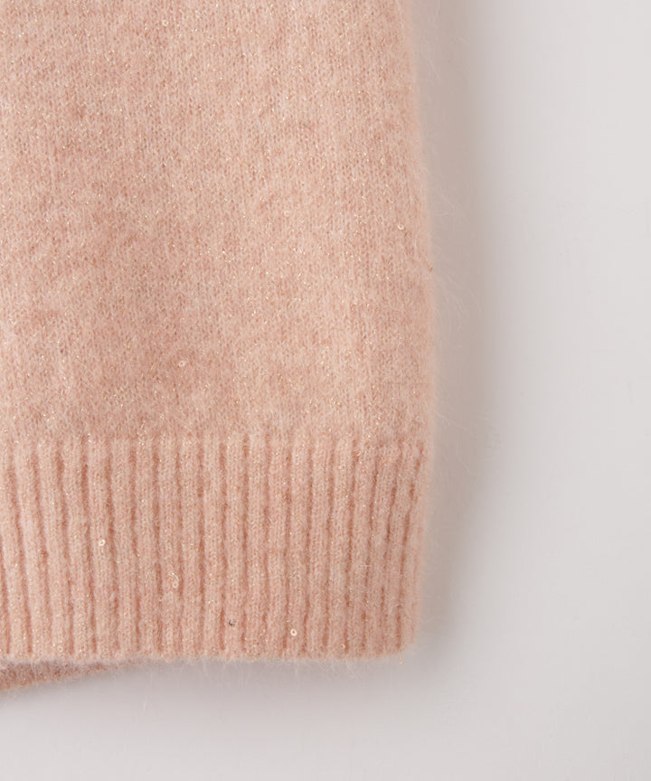 スパンコールモヘヤフード付きパーカー