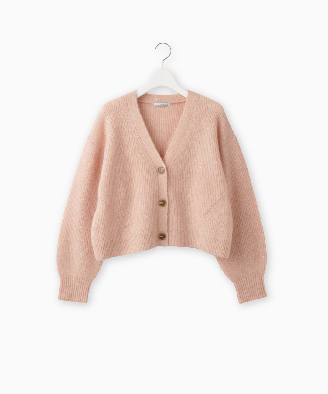 スパンコールモヘヤ畦編みショートカーディガン