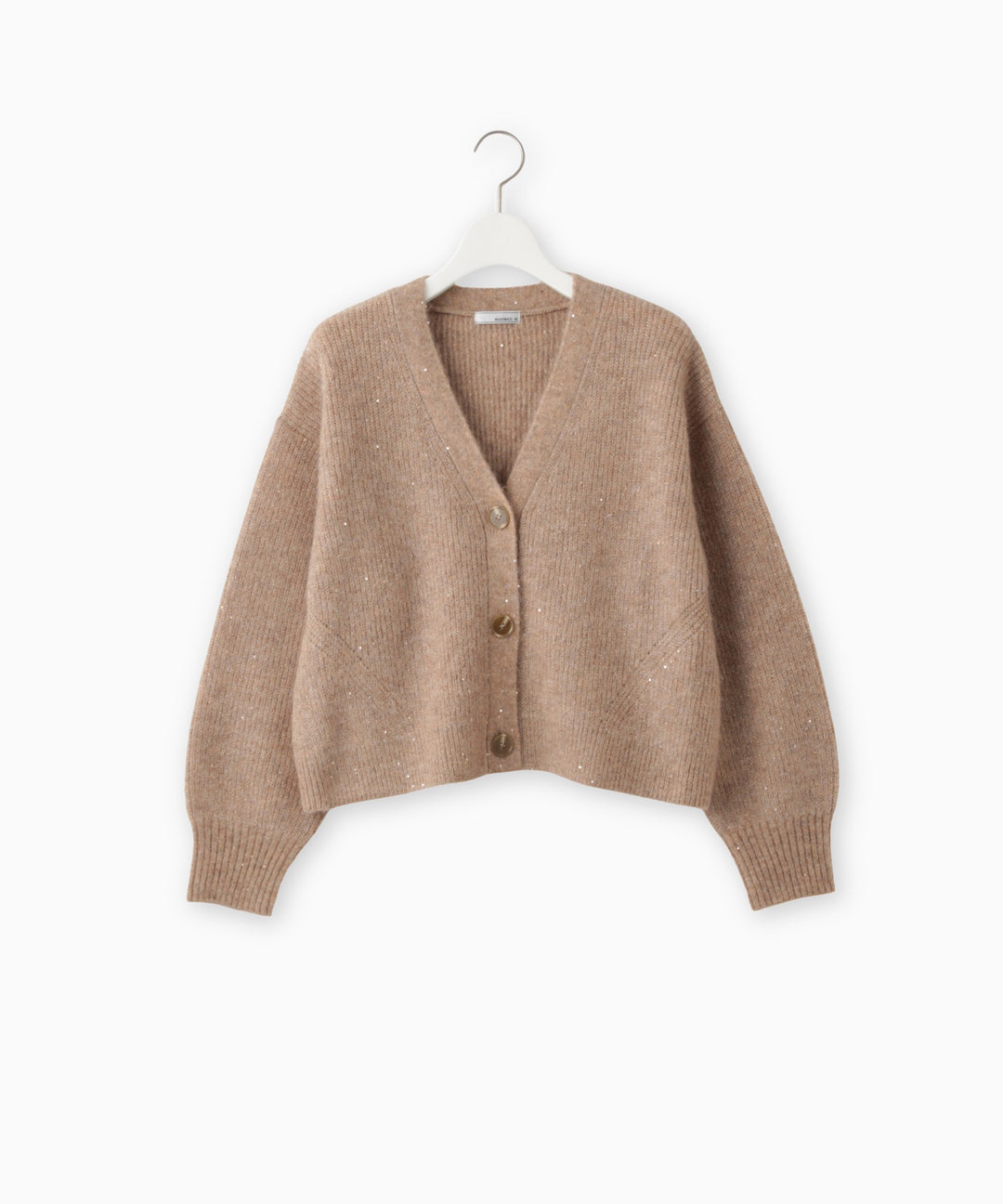 スパンコールモヘヤ畦編みショートカーディガン