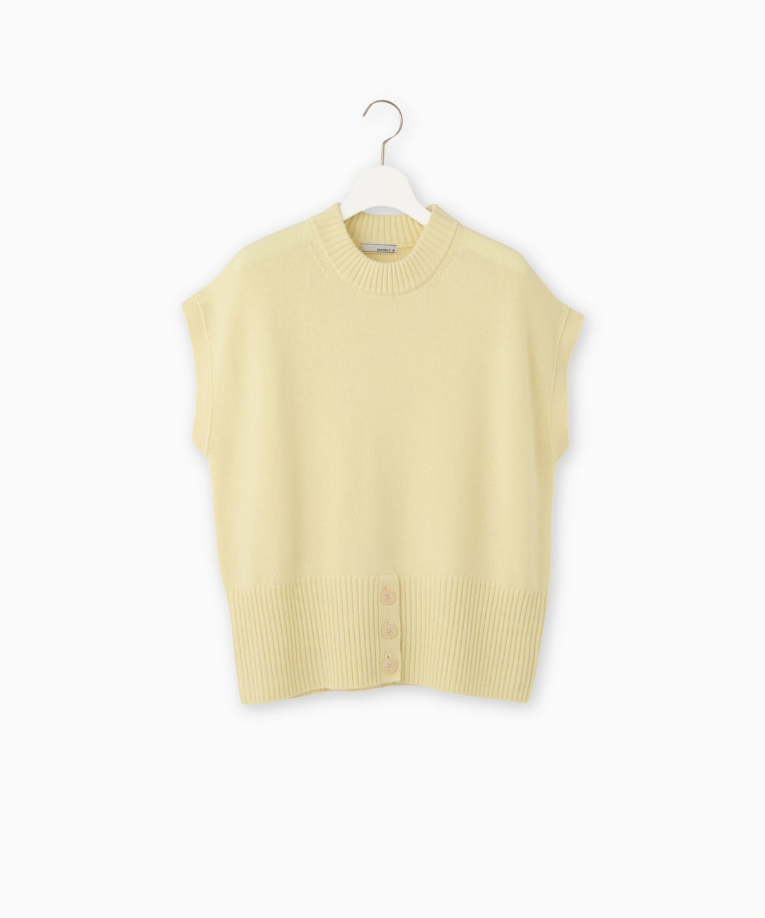 ウールカシミヤ裾ボタンベスト