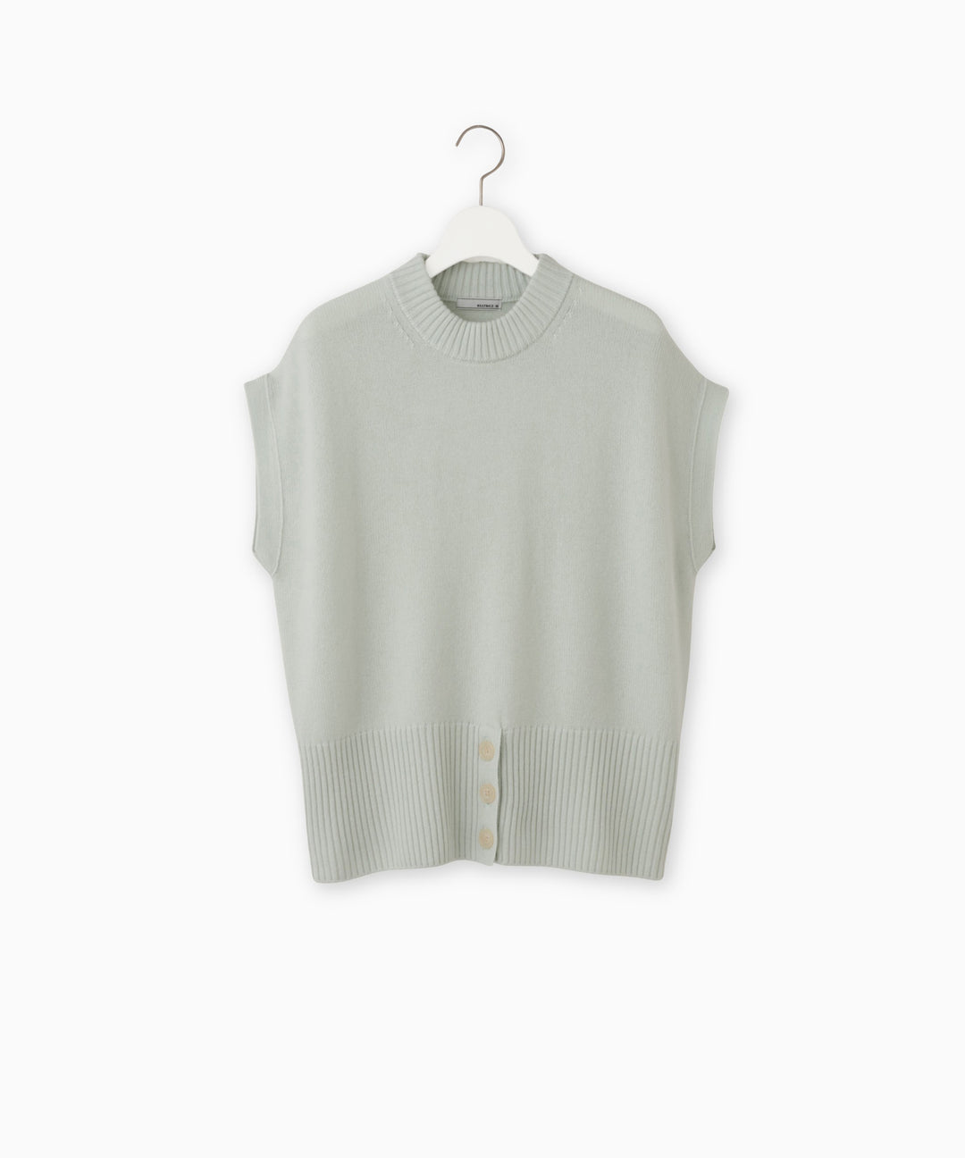 ウールカシミヤ裾ボタンベスト