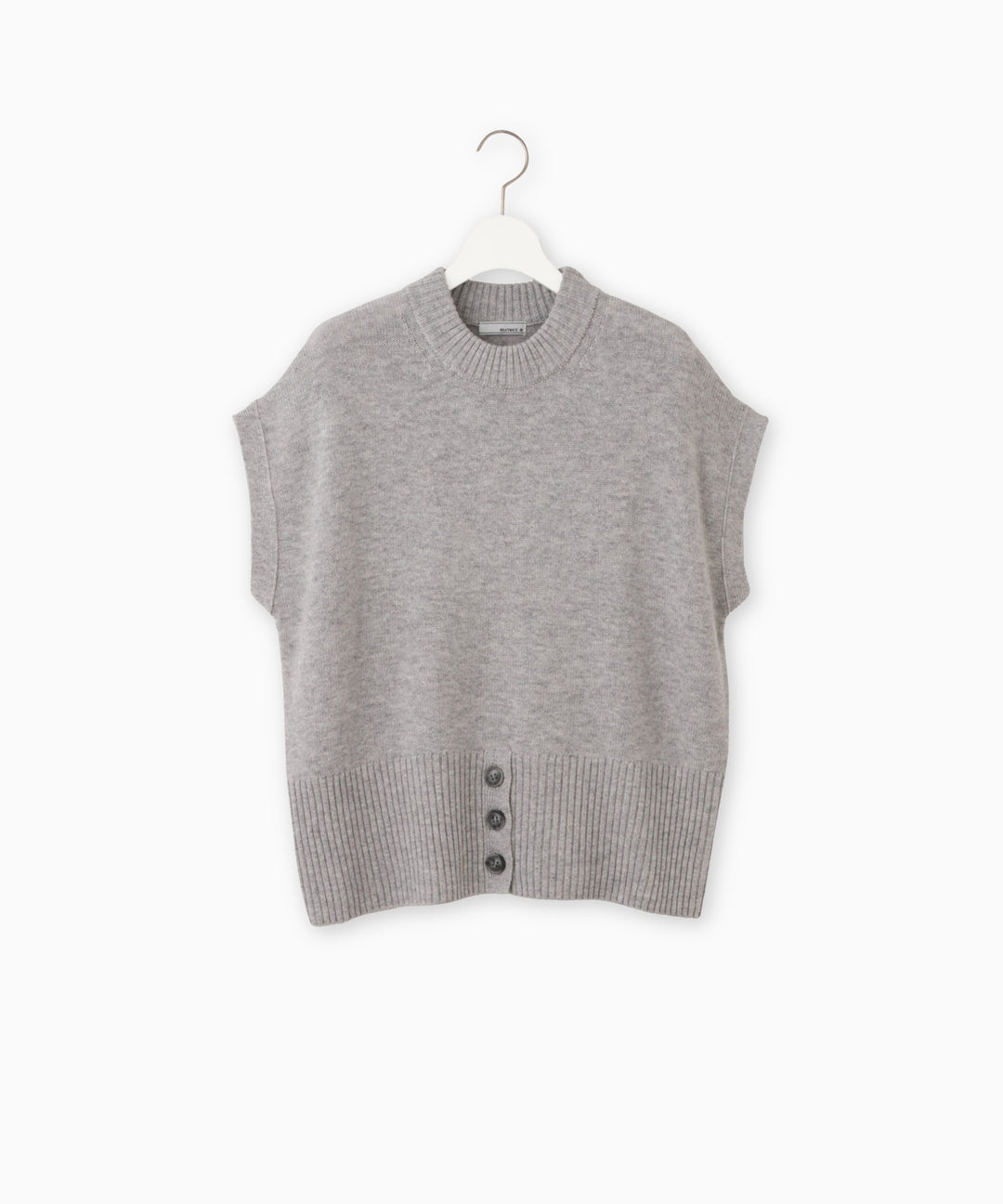 ウールカシミヤ裾ボタンベスト