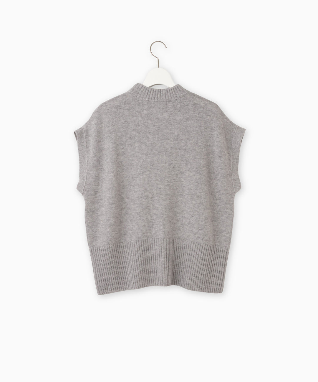 ウールカシミヤ裾ボタンベスト