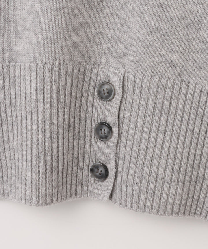 ウールカシミヤ裾ボタンベスト