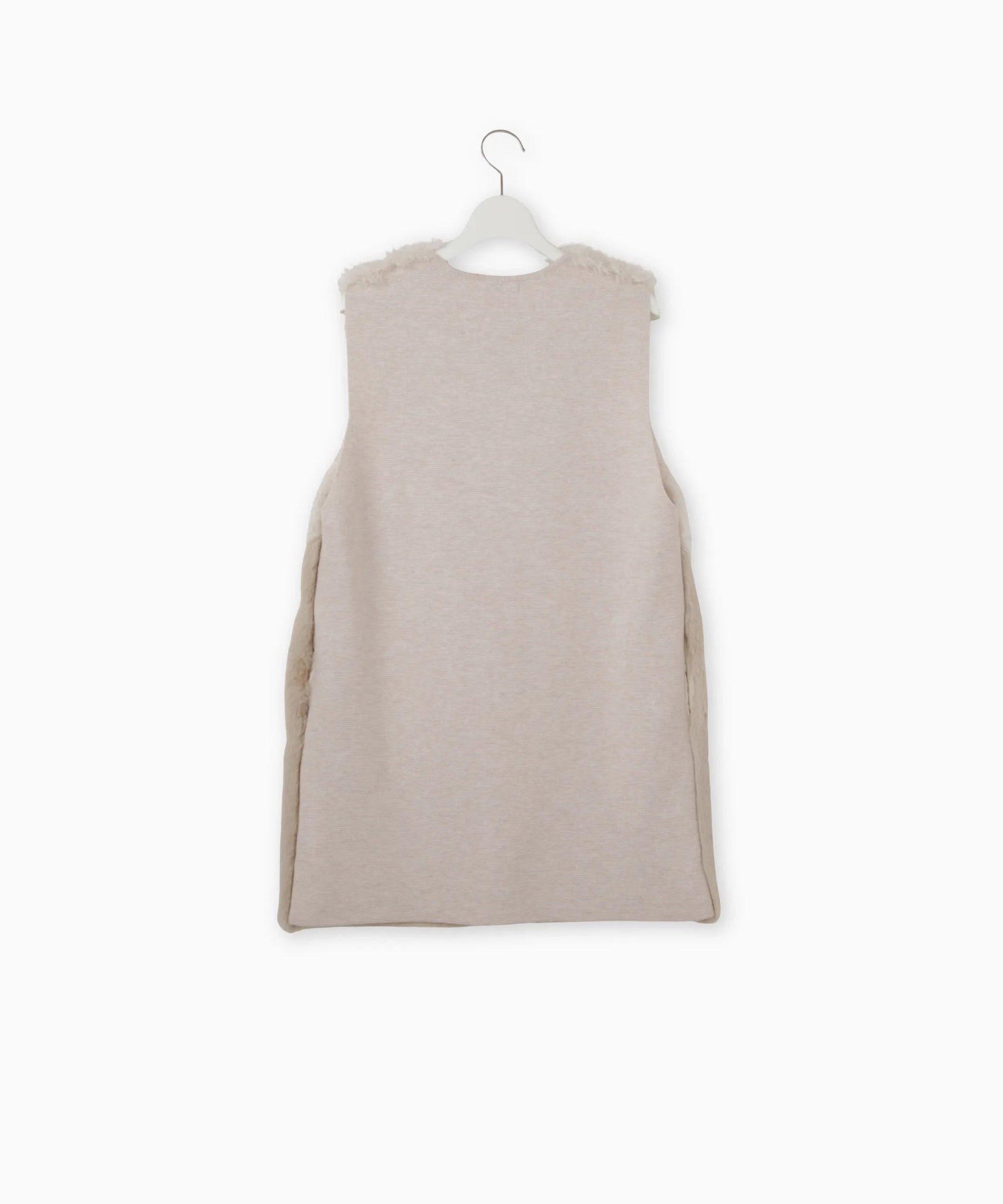 BEATRICE ベアトリス フェイクファー ベスト 異素材ドッキング ベージュ BEATRICE ベアトリス 異素材ドッキングベスト エコファー