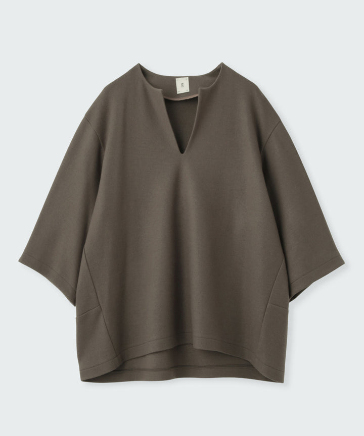 キーネックハーフスリーブトップス