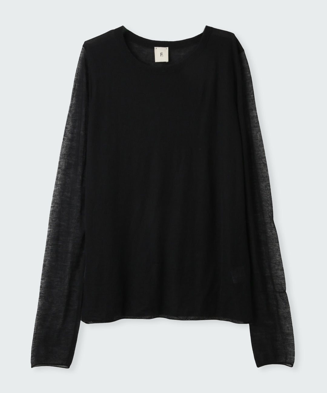 カシミヤクルーネックシアーニット