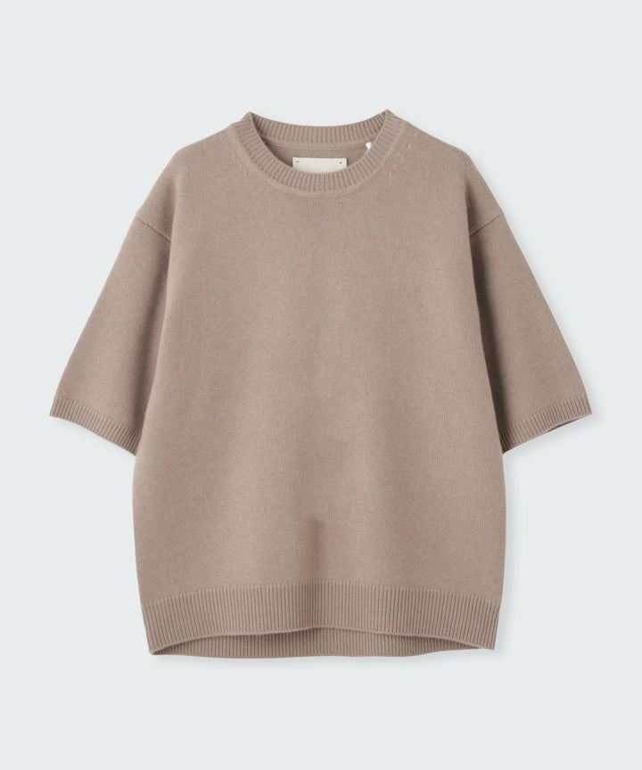 ハーフスリーブカシミヤニット