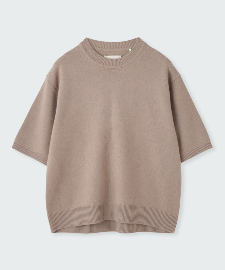 ハーフスリーブカシミヤニット