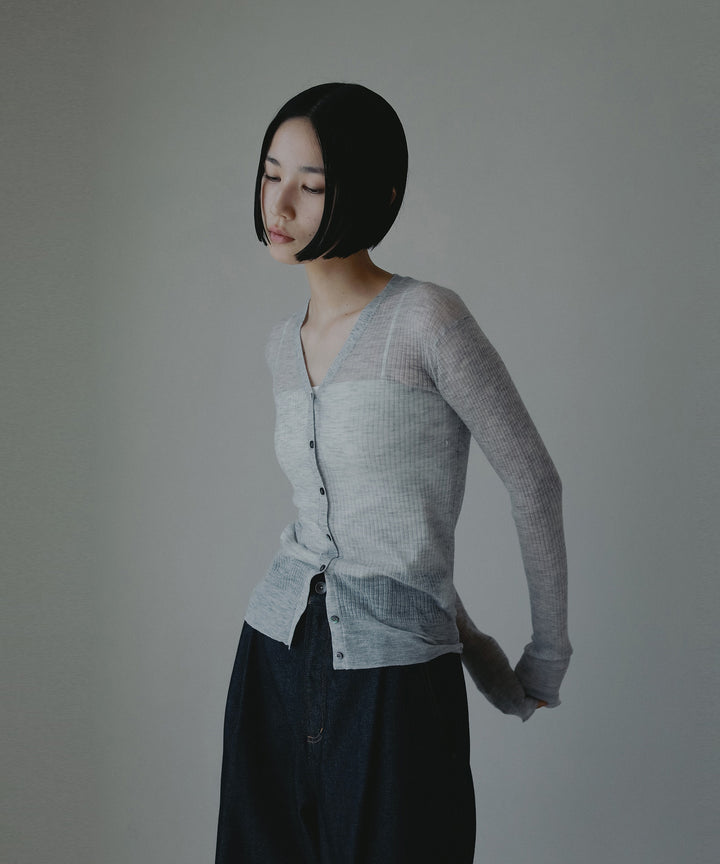 カシミヤリブカーディガン