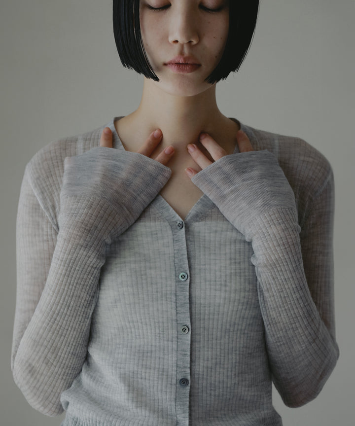 カシミヤリブカーディガン