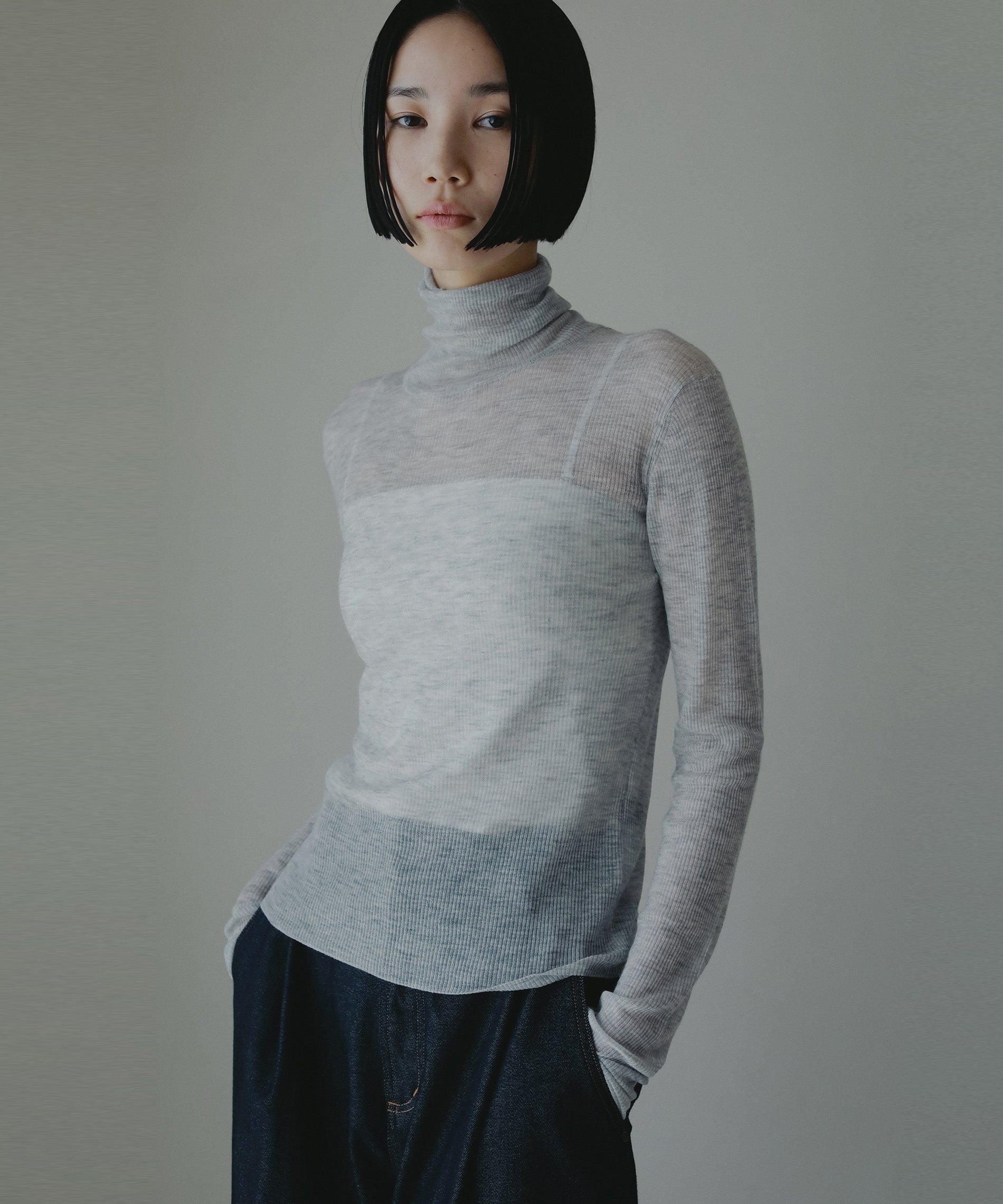 シアーリブタートルトップス – FACE SANS FARD