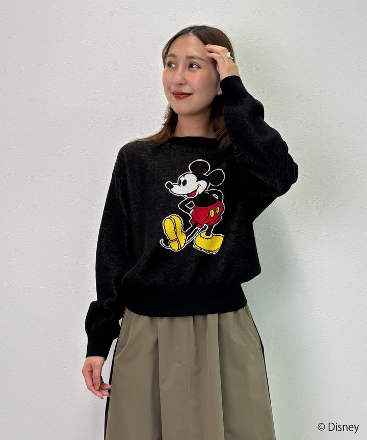 Disney（ディズニー）ミッキーデザインジャガードニット