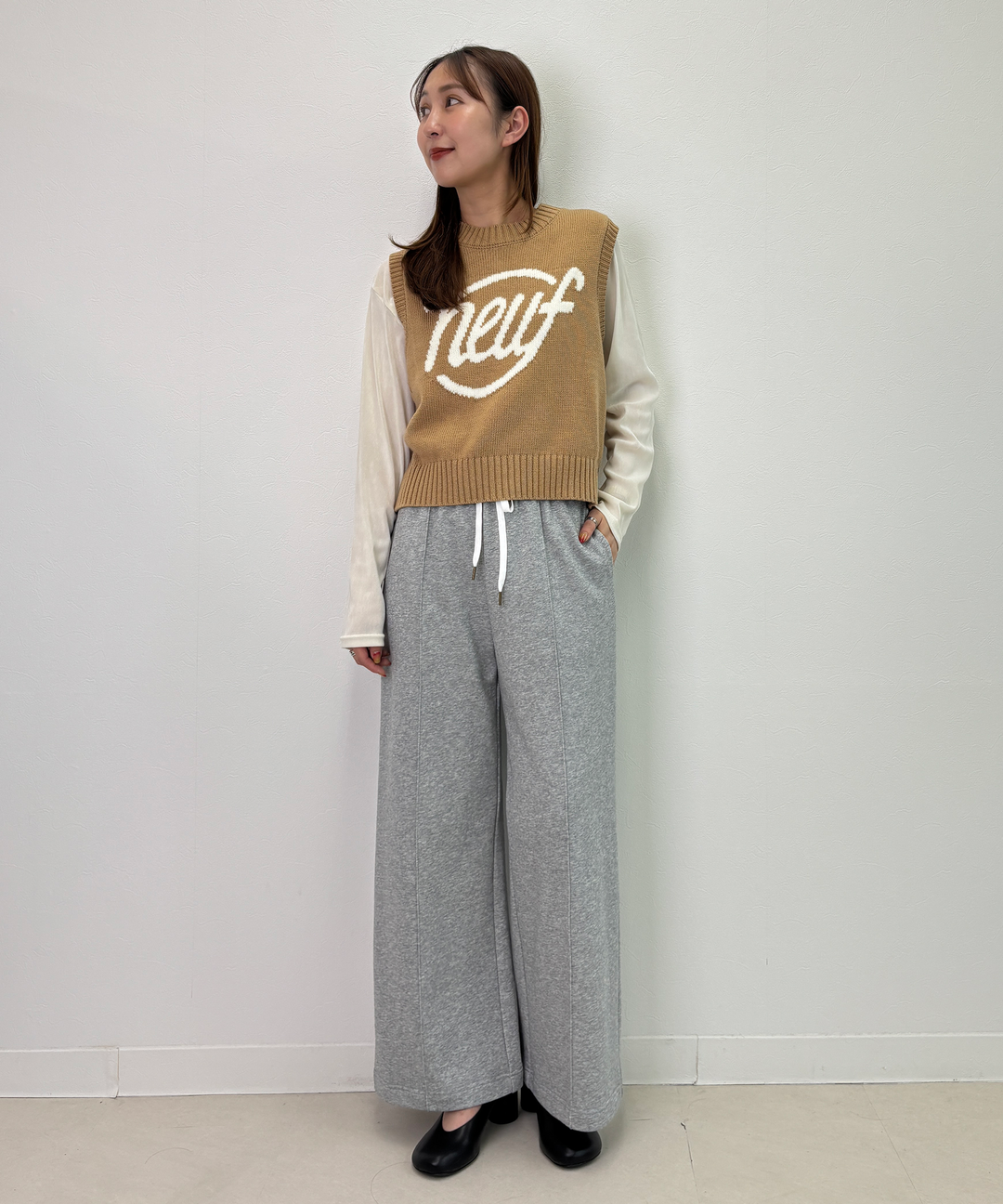 配色ロゴニットベスト