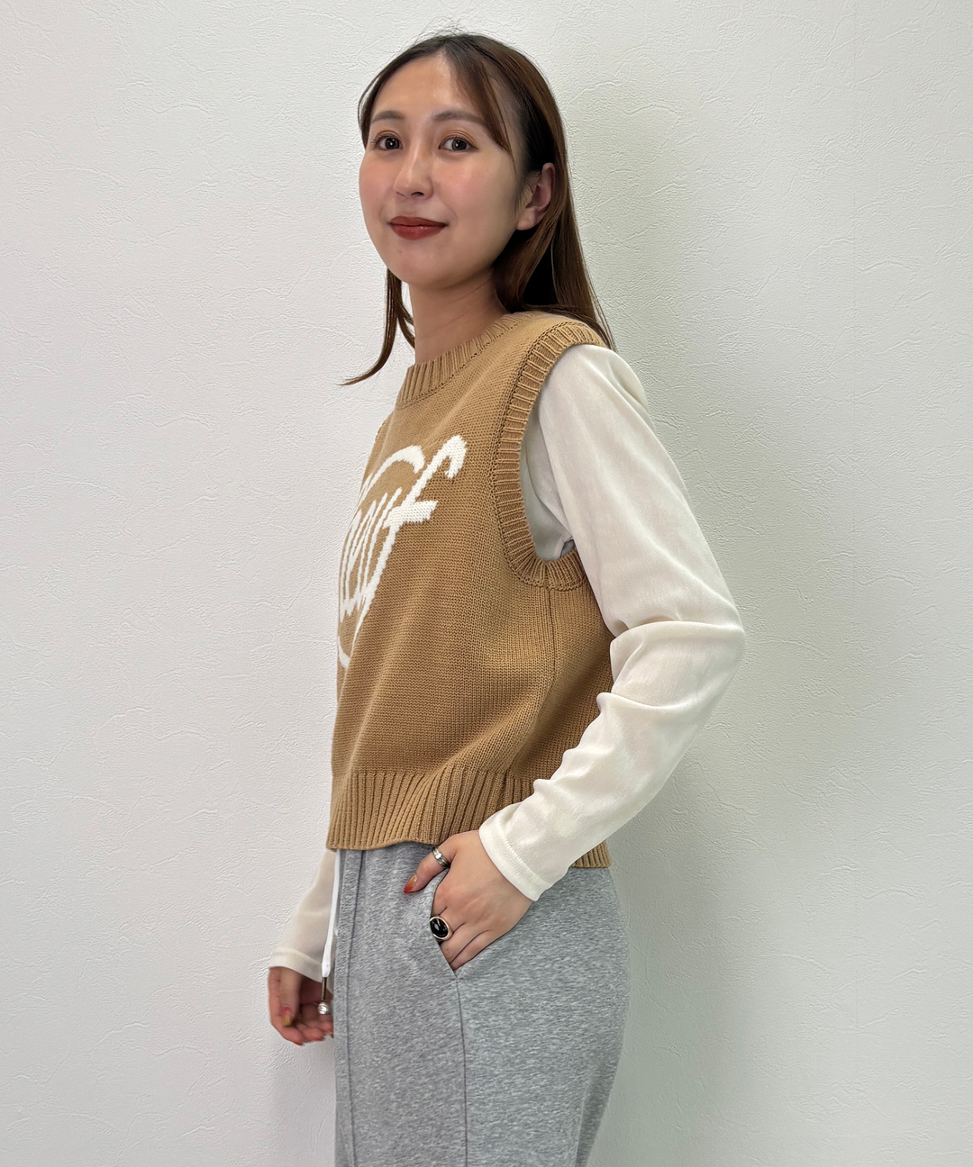 配色ロゴニットベスト
