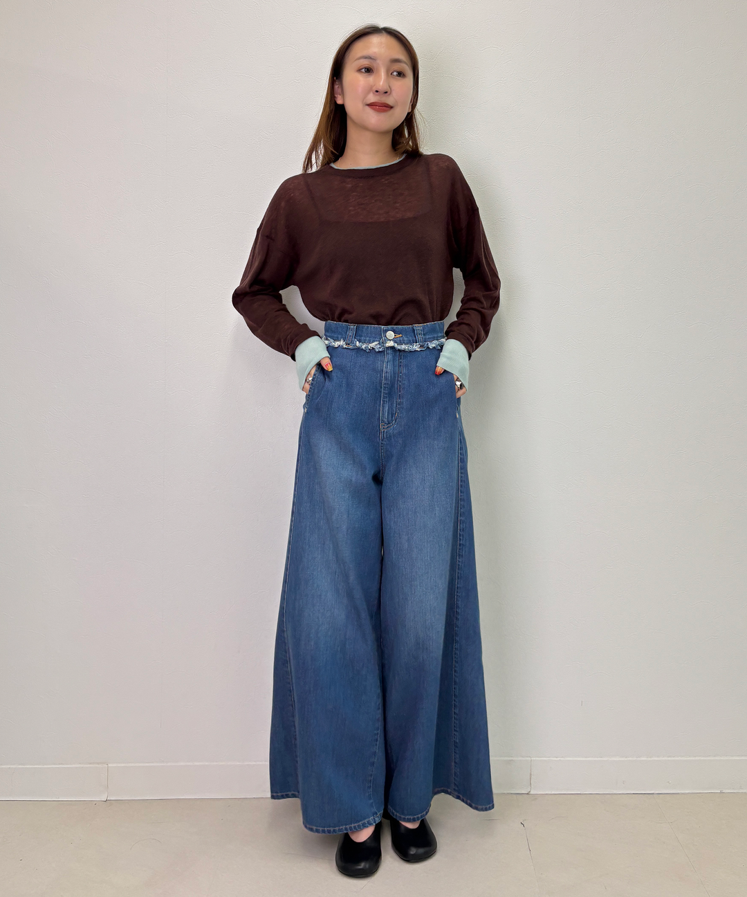 ワイドシルエットデニムパンツ
