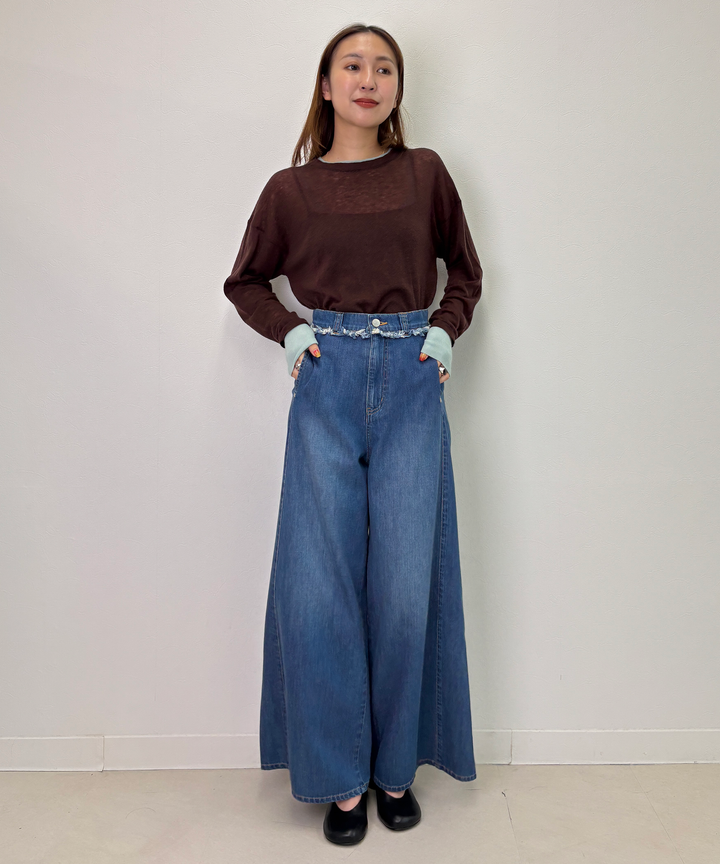 ワイドシルエットデニムパンツ