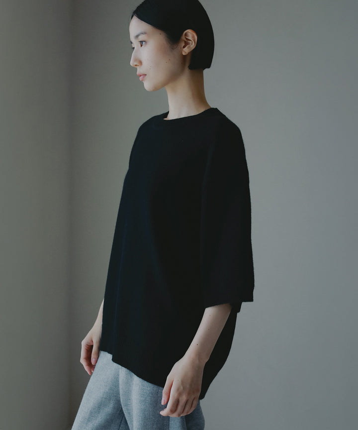 ハーフスリーブカシミヤニット