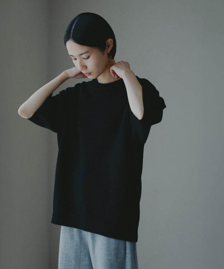 ハーフスリーブカシミヤニット