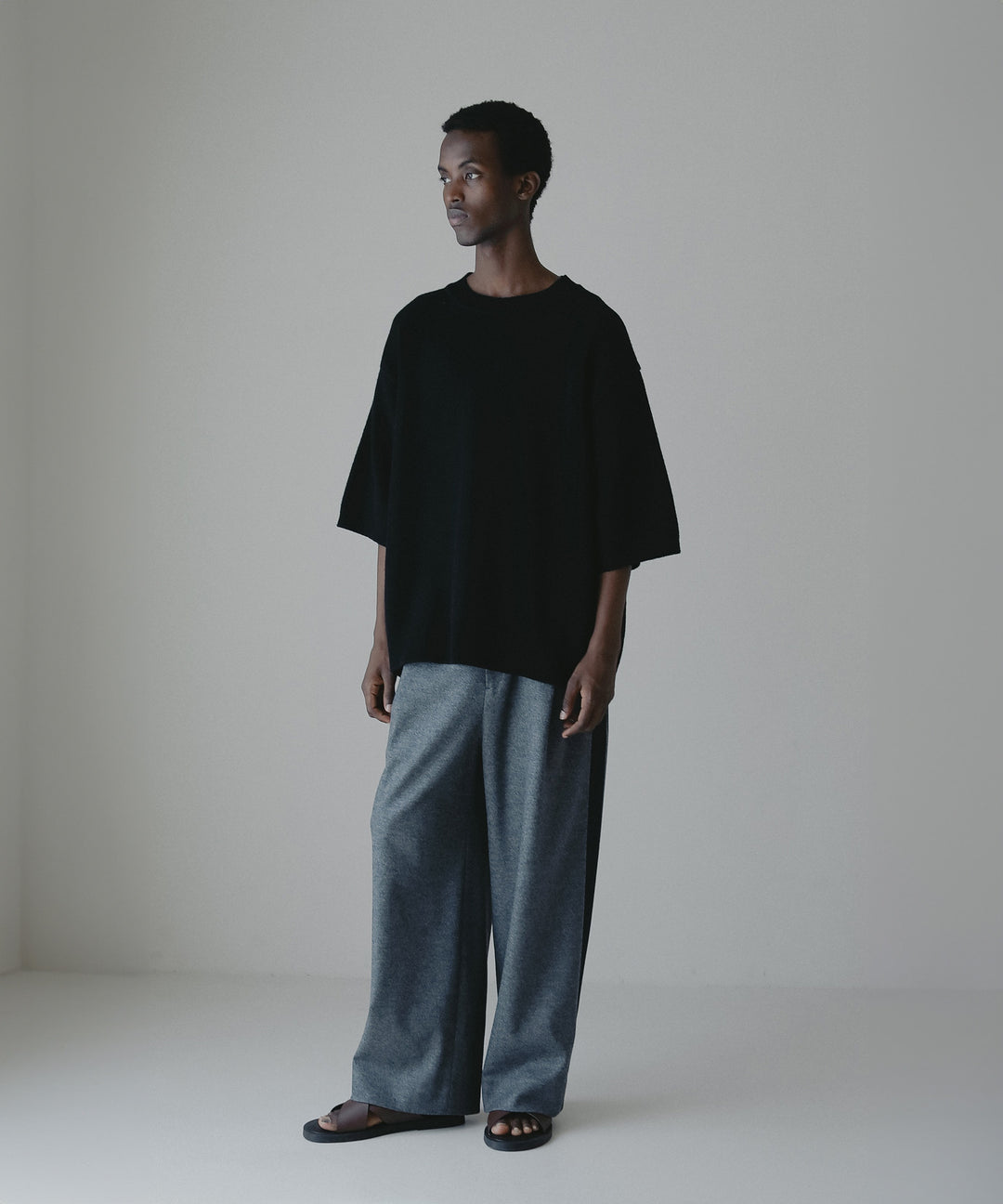 ハーフスリーブカシミヤニット