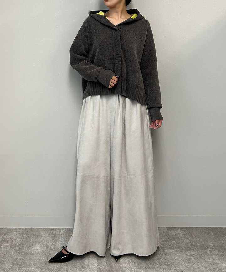 フェイクスエードワイドパンツ