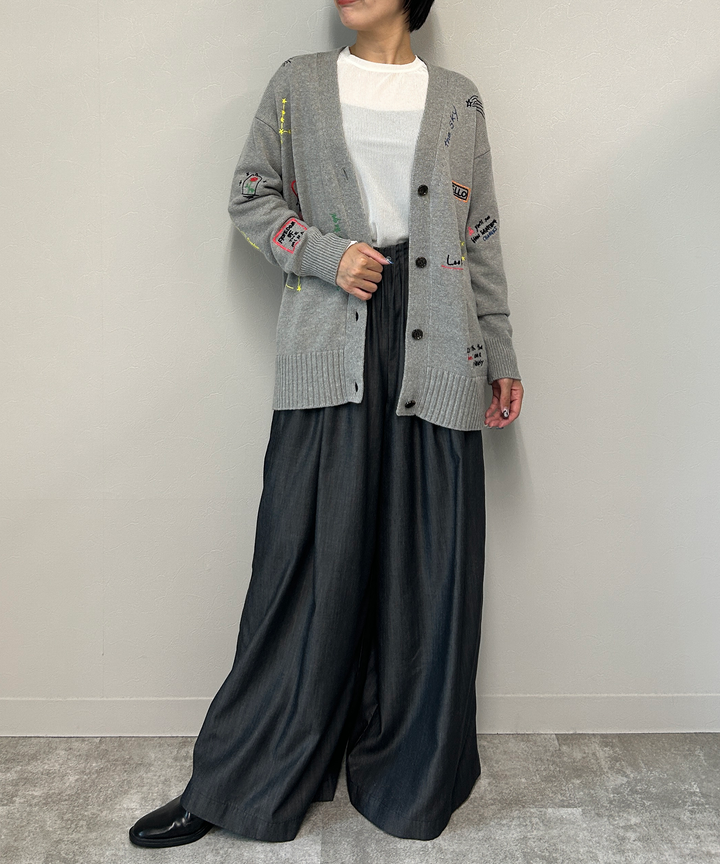 テンセルデニムワイドパンツ